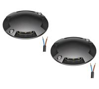 Faro empotrado para suelo LED, modelo RUNDA, con 4 focos, grado de protección IP67, diámetro de 70 mm, luz blanca cálida, juego de 2 unidades