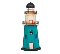 Faro hucha de metal azul 13.5x12x30