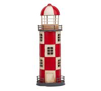 Faro hucha de metal rojo 12x12x31