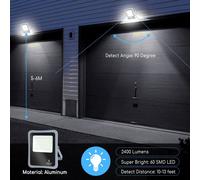 Faro LED con panel solar de 300W, 6500K, luz blanca fría, grado de protección IP65, resistente al agua, para uso en exteriores, jardín