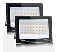 Faro LED de 100W, 10000 lúmenes, 3000K, IP66, pack de 2, para exteriores