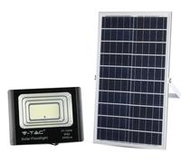 Faro LED de 100W con panel solar, 2450 lúmenes, blanco natural, color