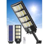 Faro LED para exteriores con 468 LEDs, alimentado por energía solar, de 600W y 6500K. Proyector LED con mando a distancia, resistente al agua (IP65), ideal para calles, garajes y espacios públicos