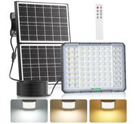 Faro LED solar con control remoto, regulable, 15000 mAh, IP66, color