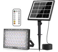 Faro LED solar de 30W, 2600 lúmenes, con protección IP66 y control remoto