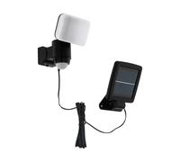 Faro solar exterior moderno, diseño de casas, policarbonato, y blanco, tecnología LED