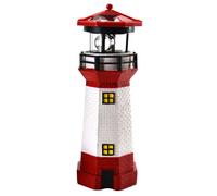 Faro Solar LED 28 Cm | Luz De Jardín Roja Y Blanca | Iluminación Decorativa