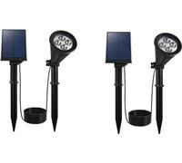 Faro solar LED, regulable, 2 en 1 (se puede usar como estaca para jardín o para montaje en pared), color blanco, dimensiones: 34 cm de ancho x 42 cm de alto