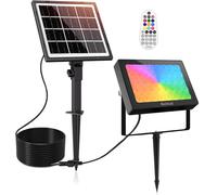 Faro solar RGB de 30W, IP66, 10 colores, 30 modos, con control remoto