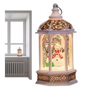 Farol Bola de Nieve Navideño Decoración Navideña A Pilas con Papá Noel Y | Linterna Navideña Iluminada para Interior Para Mesa, Chimenea, Dormitorio, Salón, Oficina y Tienda Muñeco de nieve