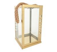 Farol de acero inoxidable y cristal cobrizo18x18x30