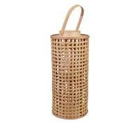 Farol de bambú con recipiente de cristal para la vela