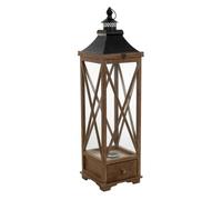 Farol de madera marrón 25x25x93.5h cm
