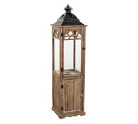 Farol de madera marrón 26x26x102.5h cm