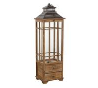 Farol de madera marrón 31x25.5x99h cm