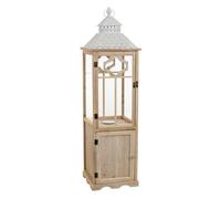 Farol de madera marrón 32.5x32.5x117h cm