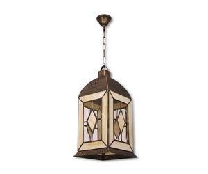 Farol grande califa 3xe27 oro viejo/beis regx33x33 cm