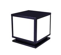 Farol Pie Sobremuro Exterior Lámpara cuadrada for exterior Lámpara de Acrílico Impermeable Luz de Pilar Lámpara de Columna de Exterior for Jardin de Paisaje Césped Patio Farola de Calle(Size:H-30CM)