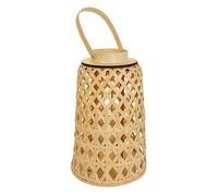 Farol portavelas de bambú 41x26.5x26.5 cm