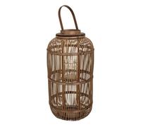Farol portavelas de bambú 64x32.5x32.5 cm