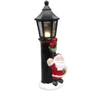 Farola Antigua LED con Decoraciones Navideñas - Adorno de 23 cm para Fiestas y Decoración del Hogar