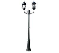 Farola De Jardín 2 Brazos 230 Cm Verde Oscuro/negro Aluminio Vidaxl