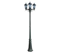Farola De Jardín 3 Brazos Aluminio Verde Oscuro/negro 215 Cm Vidaxl