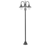 Farola De Jardín Con 3 Luces Aluminio Color Bronce E27 220 Cm Vidaxl