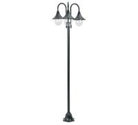 Farola De Jardín Con 3 Luces Aluminio Verde Oscuro E27 220 Cm Vidaxl