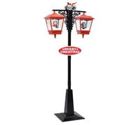 Farola De Navidad Con Papá Noel Pvc Negro Y Rojo 81x40x188 Cm Vidaxl
