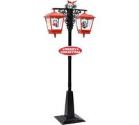 Farola de Navidad con Papá Noel PVC y rojo 81x40x188 cm