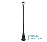 Farola exterior aluminio auriga 1xe27 negro ip44 220x20x20 cm regulab