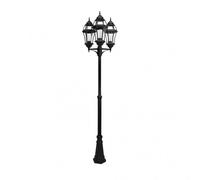 Farola exterior aluminio becrux 3xe27 negro ip44 234x60x60 cm regulabl