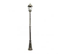 Farola exterior aluminio regulus 1xe27 negro/oro 230x25x25 cm regul