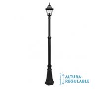 Farola exterior aluminio spica 1xe27 negro ip44 220x20x20 cm regulabl