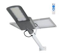 Farola LED Solar 200W 5000K con Panel 6V 30W y Batería 28Ah, Negro