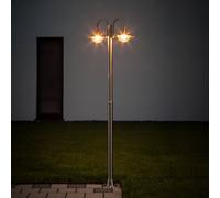 Farola Lindby Damion, 200 cm, 2 luces, E27, IP44