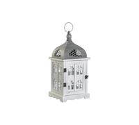 Farola Madera Cristal 19X19X42 Envejecido Blanco El mejor complemento para tu hogar. - Fijalo -