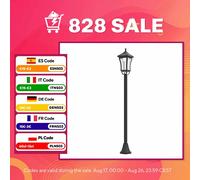 Farola solar exterior Outsunny, LED, Lámpara clásica, 30 Lm, altura en cm, Negra