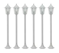 Farolas De Jardín Aluminio Blancas E27 110 Cm 6 Unidades Vidaxl