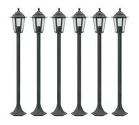 vidaXL 6x Farolas de jardín Aluminio Verde oscuro 110 cm
