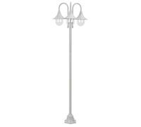 Farolas De Jardín Con 3 Luces Aluminio Blanca E27 220 Cm Vidaxl