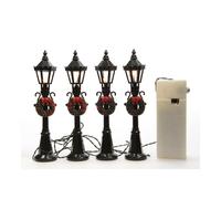 Farolas para escenas navideÑas set de 4 Ø2,5x12cm 4 leds