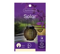 Farolillo solar led de metal, color negro, interruptor crepuscular, di