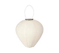 Farolillo solar LED de nailon, 30 x 28 cm, color blanco y blanco cálido, para exteriores, decoración de jardín, decoración de balcón, iluminación solar, funcionamiento continuo, exterior