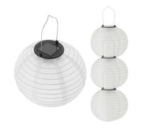 Farolillo solar LED de nailon, 4 unidades de 20 cm, iluminación decorativa para jardín, luz blanca cálida, lámpara solar, farolillo, bola de luz, luz decorativa, luz de fiesta, para exterior,
