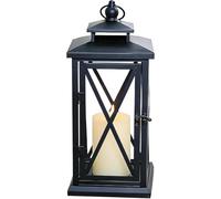 Farolillos de metal negro para exteriores, resistente a la intemperie, 28,5 cm, farolillo para exteriores, farolillos grandes, decoración de velas, resistente a la intemperie, portavelas: pequeño