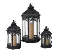 Farolillos decorativos linternas de hierro portavelas vintage 3 unidades