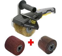 FARTOOLS REX120C, lijadora/pulidora, 1300W, para madera y metal, velocidad variable de 900-3000 RPM, diámetro del cepillo: 120mm