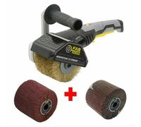 Far Tools Pack Renovador REX120C con cepillo de solapa y de fibras sintéticas - Madera y metal